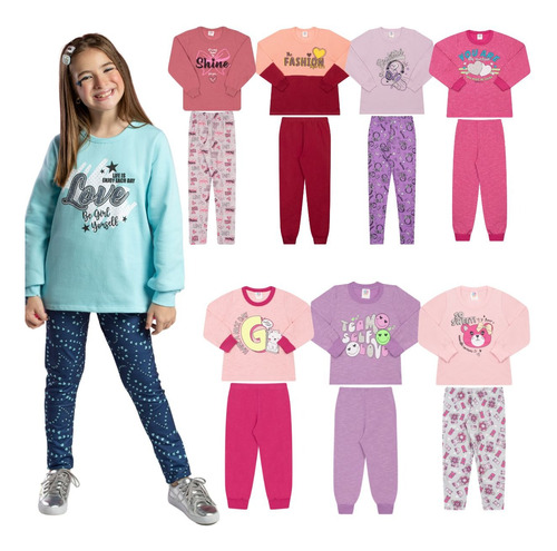 Kit 4 Conjunto Moletom Infantil Masculino Feminino De Frio