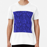 Remera Black And Bright Neon Blue Tiger Stripes Animal Print