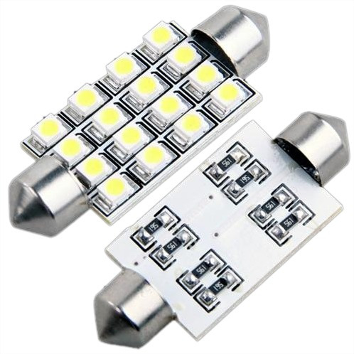 Kit 5 Lampadas Torpedo 16 Leds 42mm