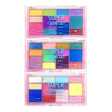 3 Paleta 12 Sombras Coloridas Kit Infantil Crianças Bonita