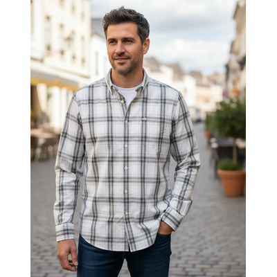 Camisa Dockers Hombre Talla S Cuadro Blanco  Verde Manga Lg | Meses sin interés
