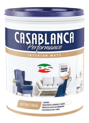 Látex Casablanca Performance Interior Mate 4 Lt Serrentino