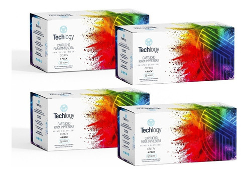 Toner Techlogy 217a 17a M102a Mfp M130a Con Chip 4 Pack 