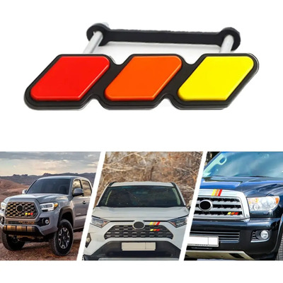 Emblema De Parrilla Toyota Tacoma Insignia Tricolor Trd Rojo Degradado