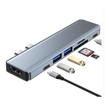 Adaptador Tipo C Para Macbook Pro 7 En 1  Dual Port