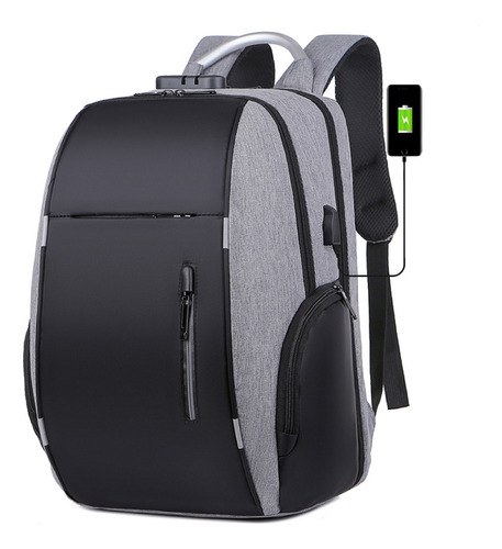 Mochila Executiva Impermeável Usb Masculina Preta Resistente