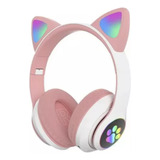 Fone Menina Orelha Gatinho Bluetooth Sn05 Led