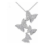 Xinshun - Collar De Plata De Ley 925, Diseño De Mariposas,.