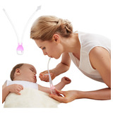 Aspirador Nasal Para Bebes Saca Mocos Flema Con Deposito Color Rosa