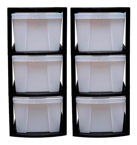 Cajonera Organizador Plastica Estanteria Torre 3 Cajones X 2 Colombraro