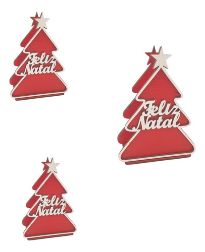 Trio Porta Guardanapo Pinheiro Gel Vermelho Feliz Natal