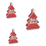 Trio Porta Guardanapo Pinheiro Gel Vermelho Feliz Natal