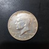 Moneda Antigüa Half Dollar John F. Kennedy 1964. Plata.