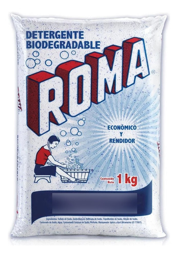 Pack 4 Bolsas De Detergente En Polvo Roma Multiusos 1kg
