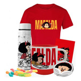 Caja De Regalo Mafalda Artesanal/quino/camiseta/mug Cuchara/