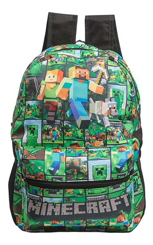 Mochila Escolar Bolsa Minecraft Creeper Jogo Grande Costa