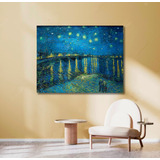 Cuadro Decorativo Noche Estrellada Rhone Van Gogh 80x60