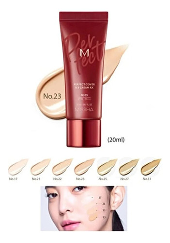 Crema Cosmética Coreana Missha M Perfect Cover Rx, 20 Ml
