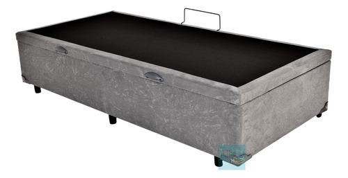 Cama Box Baú Solteiro 88x188 Fabricação Própria Cor Suede Cinza