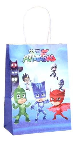 Bolsa De Papel Kraft Para Dulces Pj Masks, Pack De 12 Heroes