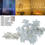 Cascata Pisca Pisca Flocos De Neve Estrela 138 Leds Natal Cor Das Luzes Colorido 110v