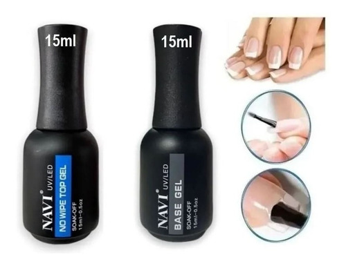 Navi 15ml Base Coat O Top Coat Gel Led Uv X1u.