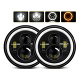 Par 7 H4 Faros De Led Drl Ojos Ángel Wrangler Jeep Vocho