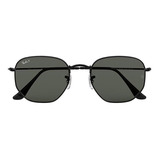 Óculos Ray-ban Rb3548nl 002 58 Hexagonal Preto Lente Verde