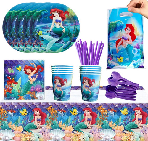 Globi® Pack Cumpleaños Cotillon Globos La Sirenita Ariel X10