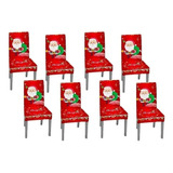 . 8 Fundas Sillas For Comedor Asiento Navideños Santa