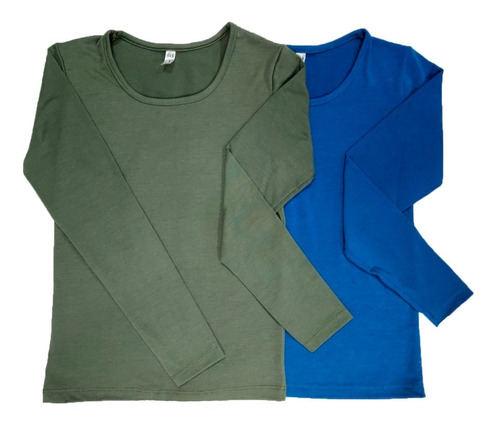 Pack Por 2 Remeras Camisetas Modal Mujer Surtido Colores