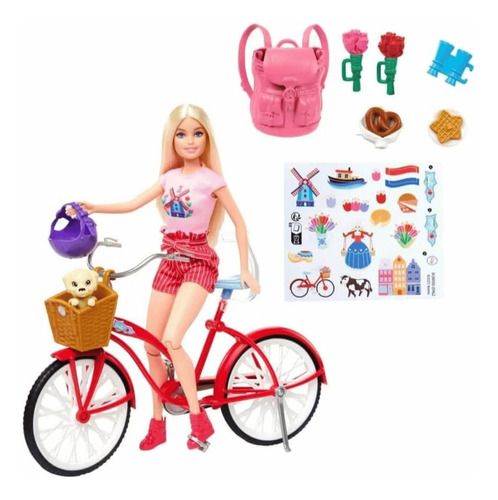 Boneca Barbie Com Bicicleta Mattel