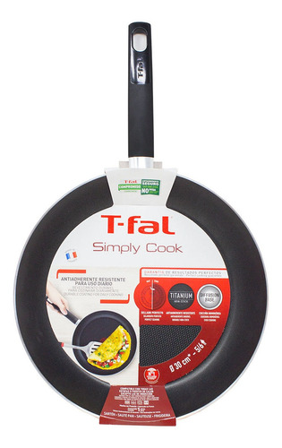 Sartén 30 Cm Antiadherente Simply Cook Rojo T-fal B5740782