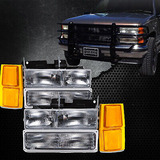 Headlamps Pair 8 Pc Set Fits 94-99 Chevrolet Truck Picku Vvc