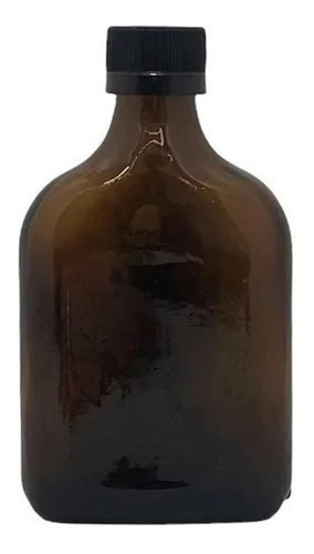 12 Petaca Ambar De Vidrio 200cc C/tapa Envase-botella 