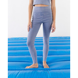 Legging Lavada Tiro Alto Soble Cintura Azul Mujer System