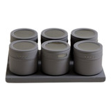 Set X6 Especieros Condimenteros Imantados C/base Gris Mate