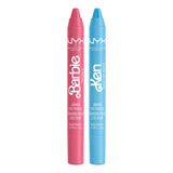 Delineadores De Ojos Barbie Kit Rosa Y Azul - Nyx Cosmetics