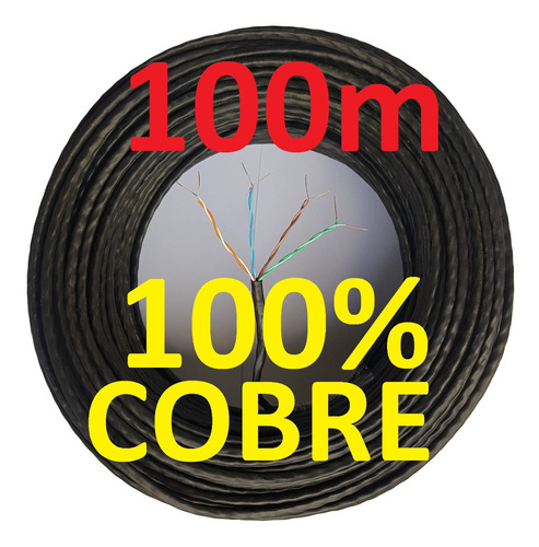 Kit C/ 3 Cabo Rede Cat5e 100% Cobre 100m = 300m Brasil24h