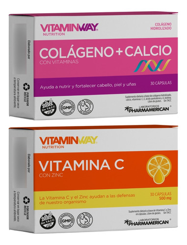 Colageno Hidrolizado Con Calcio + Vitamina C Vitamin Way 