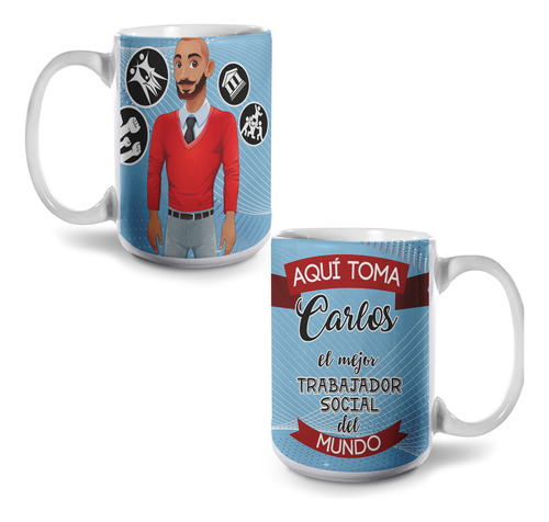 Taza El Mejor Trabajador Social Personalizada 15oz Mod619