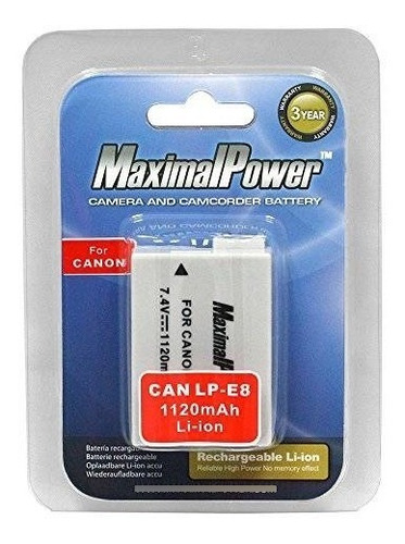 Maximalpower Batería Para Canon Lp-e8 Baterías. Se Adapta A 