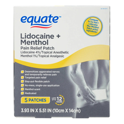 Equate Parches De Lidocaina Y Mentol Para El Dolor 5 Pzas | Envío gratis