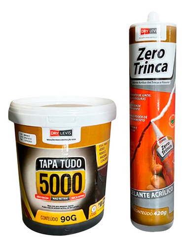 Massa Tapa Tudo 5000 Pote De 90g + Bisnaga Zero Trinca 420g Cor Branco