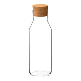 Botella Importada Vidrio Templado Frio/calor Tapa Corcho 1l 