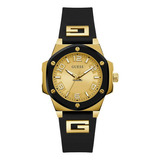 Reloj Guess Gw0555l2 Mujer Analogico Cuarzo Color De La Malla Negro Color Del Bisel Dorado Oscuro Color Del Fondo Dorado