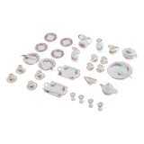 40pcs Rose Flores De Té De Porcelana 1/12 Casa Muñeca