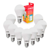 Kit 10 Lâmpadas Led Bulbo A65 12w Bivolt 3000k Luz Amarela