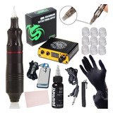 Kit Profesional Tatuar Maquina Rotativa Pen Linea Sombra