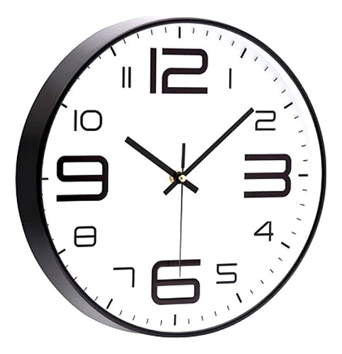 Reloj De Pared Grande 30cm Grandes Numeros 3d C/segundero